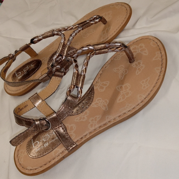 BOC NWOT Gold Tone Braided T-Strap Gladiator Sandal size 7 - Picture 5 of 11